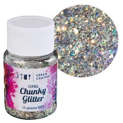Gray Urban Crafter Mixology Opal Chunky Glitter-Dark Green 10g Resin Craft