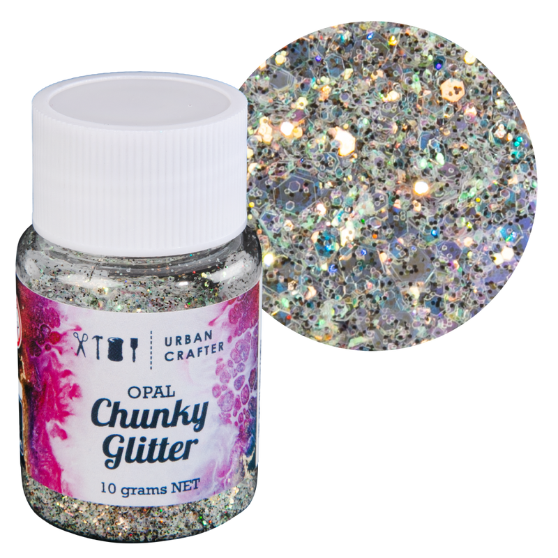 Gray Urban Crafter Mixology Opal Chunky Glitter-Dark Green 10g Resin Craft