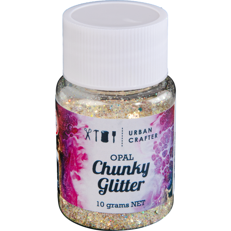 Light Gray Urban Crafter Mixology Opal Chunky Glitter-Green Opal 10g Resin Craft