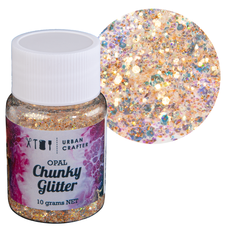 Gray Urban Crafter Mixology Opal Chunky Glitter-Champaign Gold 10g Resin Craft