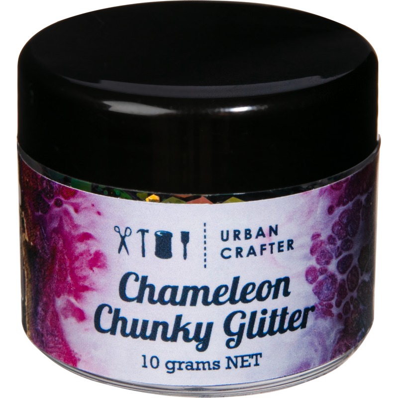 Black Urban Crafter Chameleon Chunky Glitter-Rose Gold, Peacock Blue 10g Resin Craft