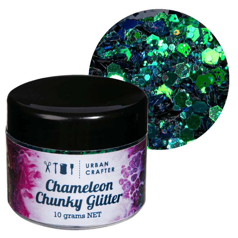 Thistle Urban Crafter Chameleon Chunky Glitter-Green, Royal Blue 10g Resin Craft