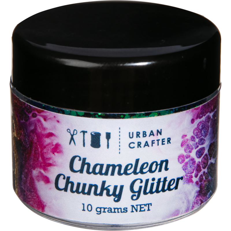 Black Urban Crafter Chameleon Chunky Glitter-Green, Royal Blue 10g Resin Craft