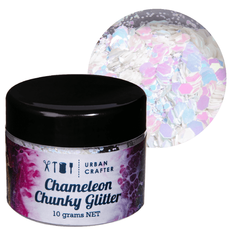 Black Urban Crafter Chameleon Chunky Glitter-Sky Blue, Lavender 10g Resin Craft