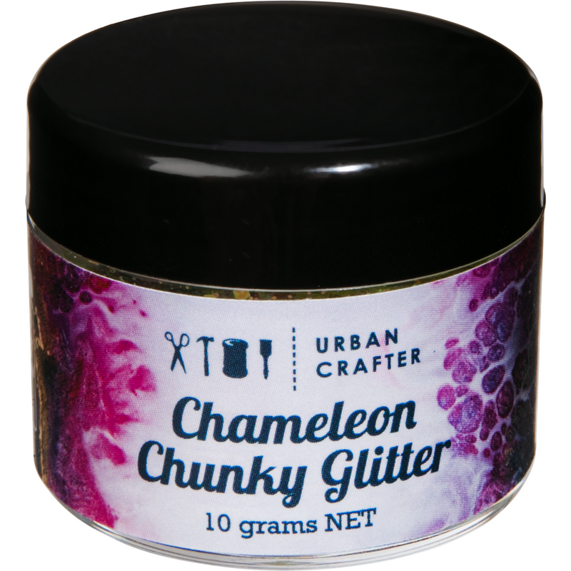 Black Urban Crafter Chameleon Chunky Glitter-Yellow, Green 10g Resin Craft