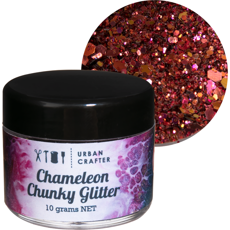 Thistle Urban Crafter Chameleon Chunky Glitter-Hot Pink, Purple 10g Resin Craft