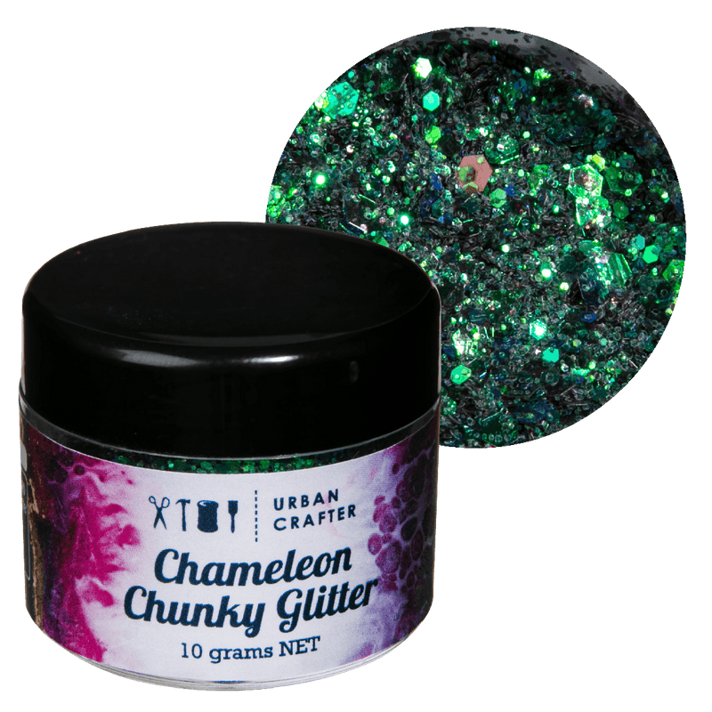 Gray Urban Crafter Chameleon Chunky Glitter-Christmas Green 10g Resin Craft