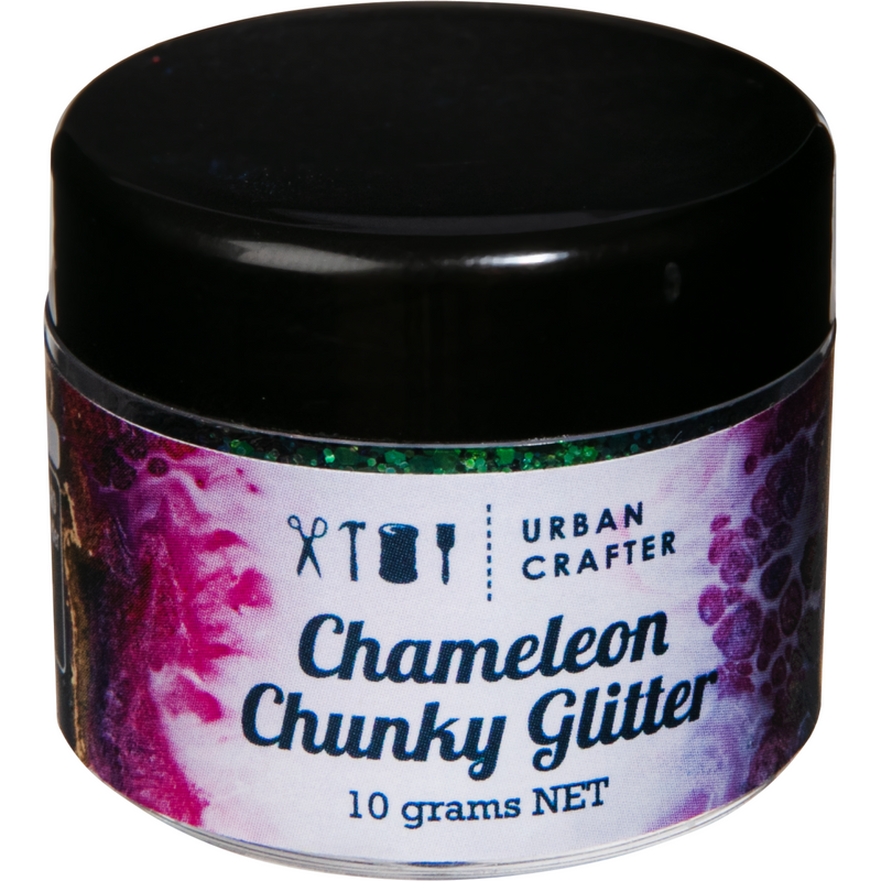 Black Urban Crafter Chameleon Chunky Glitter-Christmas Green 10g Resin Craft