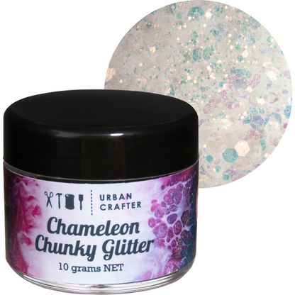 Black Urban Crafter Chameleon Chunky Glitter-Iridescent Blue 10g Resin Craft