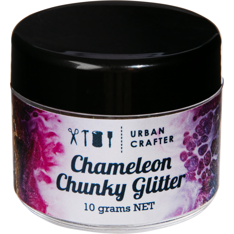 Black Urban Crafter Chameleon Chunky Glitter-Iridescent White 10g Resin Craft