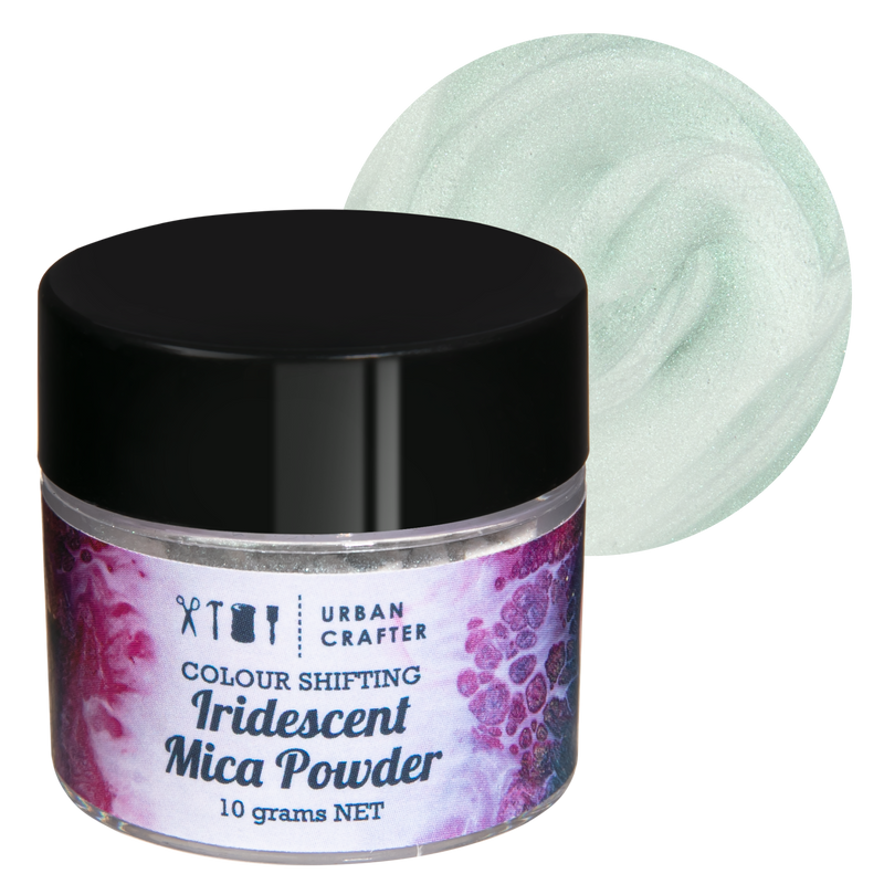 Black Urban Crafter Iridescent Colour Shifting Micas Pigment -Iridescent Green Pearl 10g Resin Craft