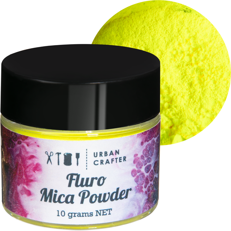 Green Yellow Urban Crafter Fluro Micas Pigment -Green Yellow 10g Resin Dyes Pigments and Colours