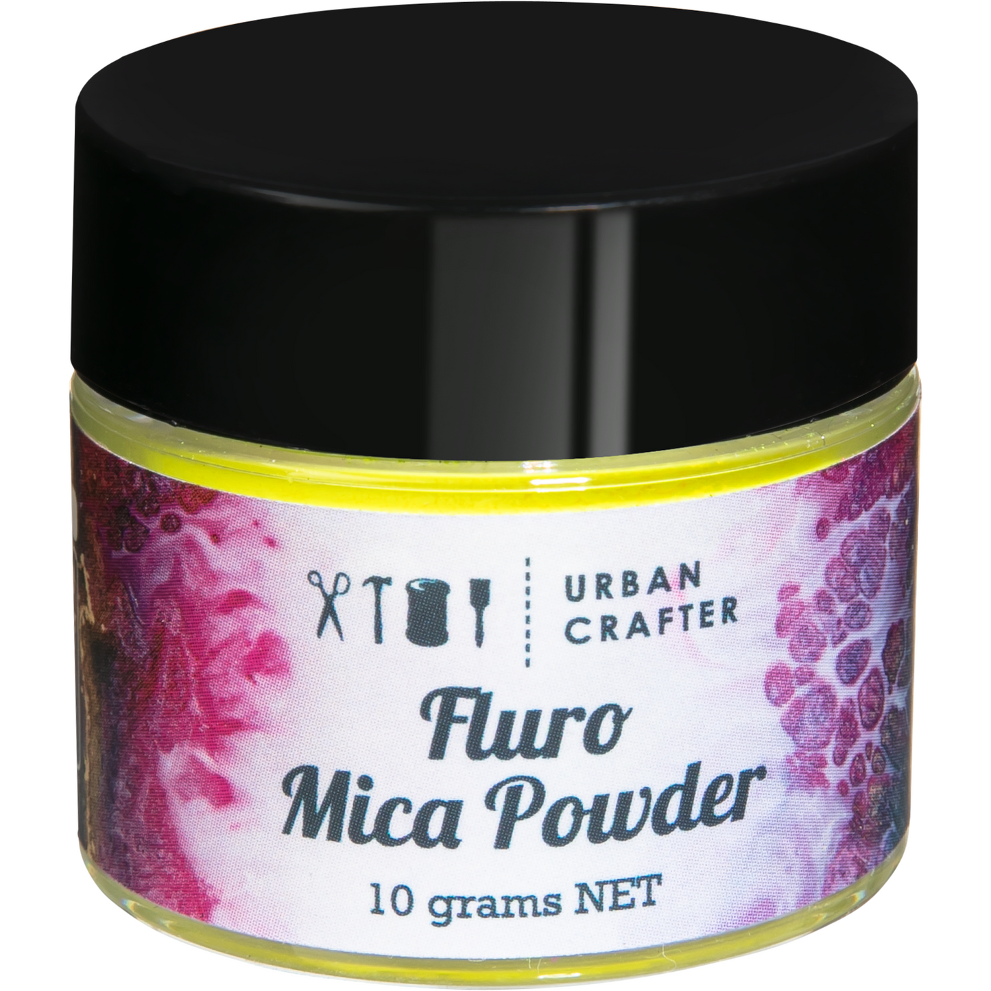 Light Gray Urban Crafter Fluro Micas Pigment -Green Yellow 10g Resin Dyes, Pigments & Colours