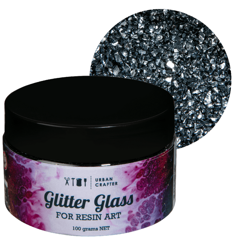 Gray Urban Crafter Crushed Broken Glasses-Blue 100g Resin Craft