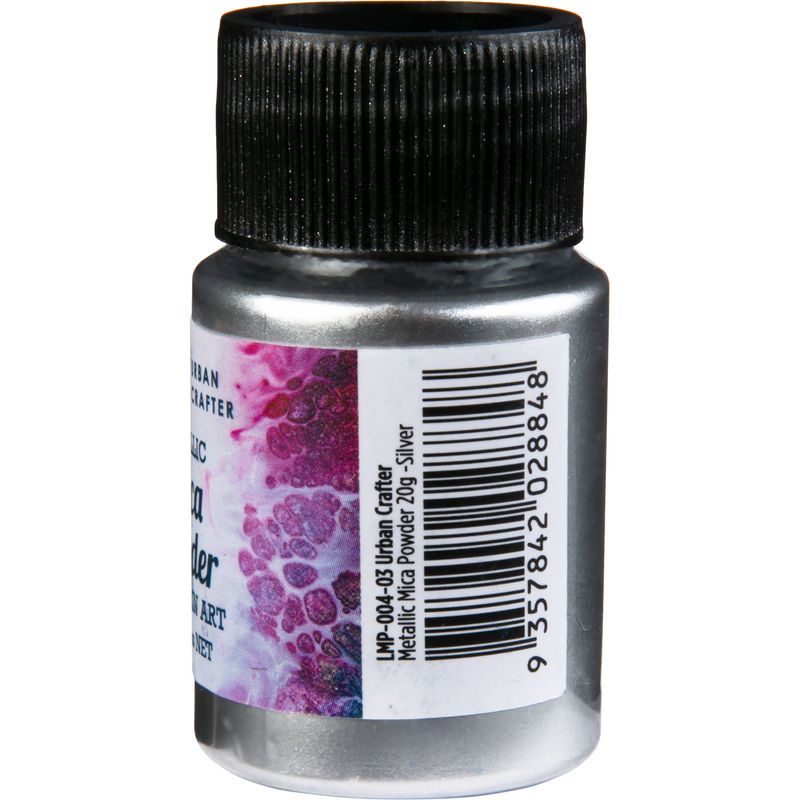 Light Gray Urban Crafter Metallic Powder Colours-Silver 20ml Resin Craft