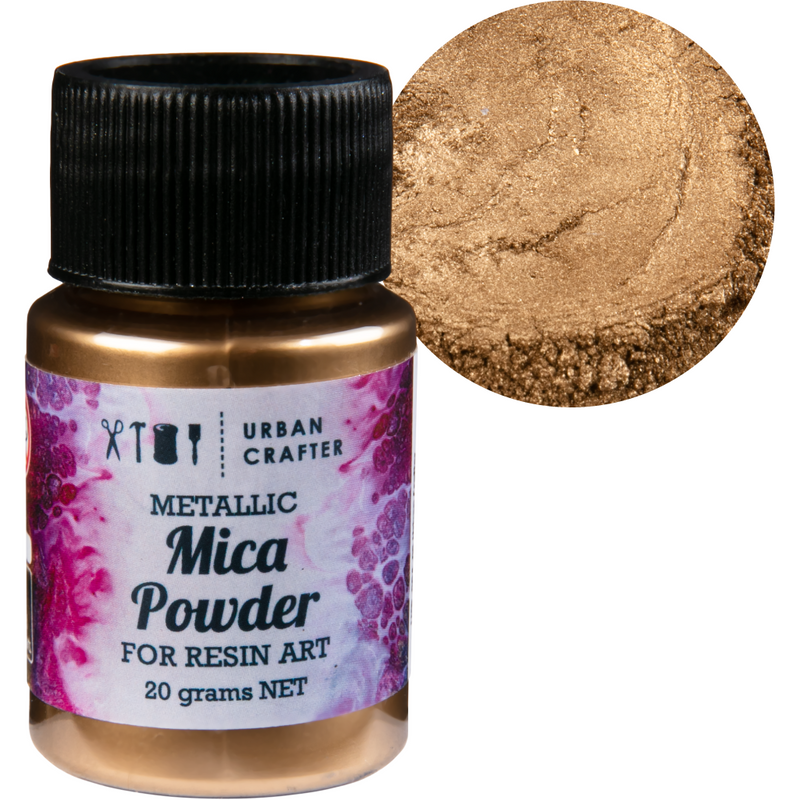 Rosy Brown Urban Crafter Metallic Powder Colours-Rustic Gold 20ml Resin Craft