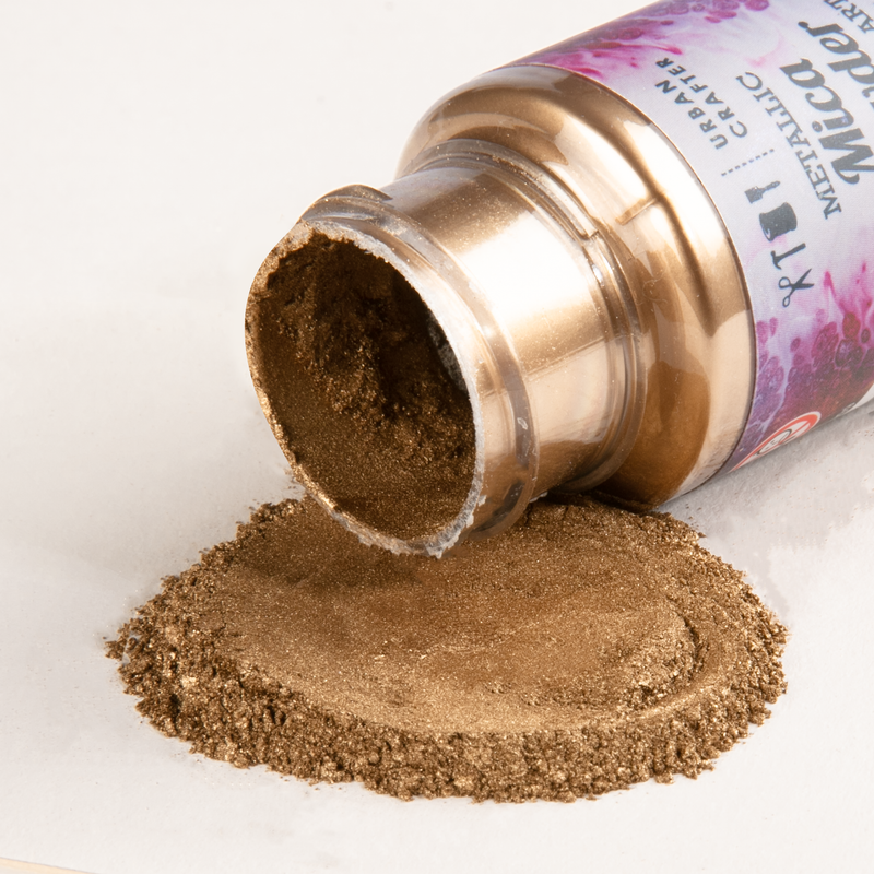 Saddle Brown Urban Crafter Metallic Powder Colours-Rustic Gold 20ml Resin Craft