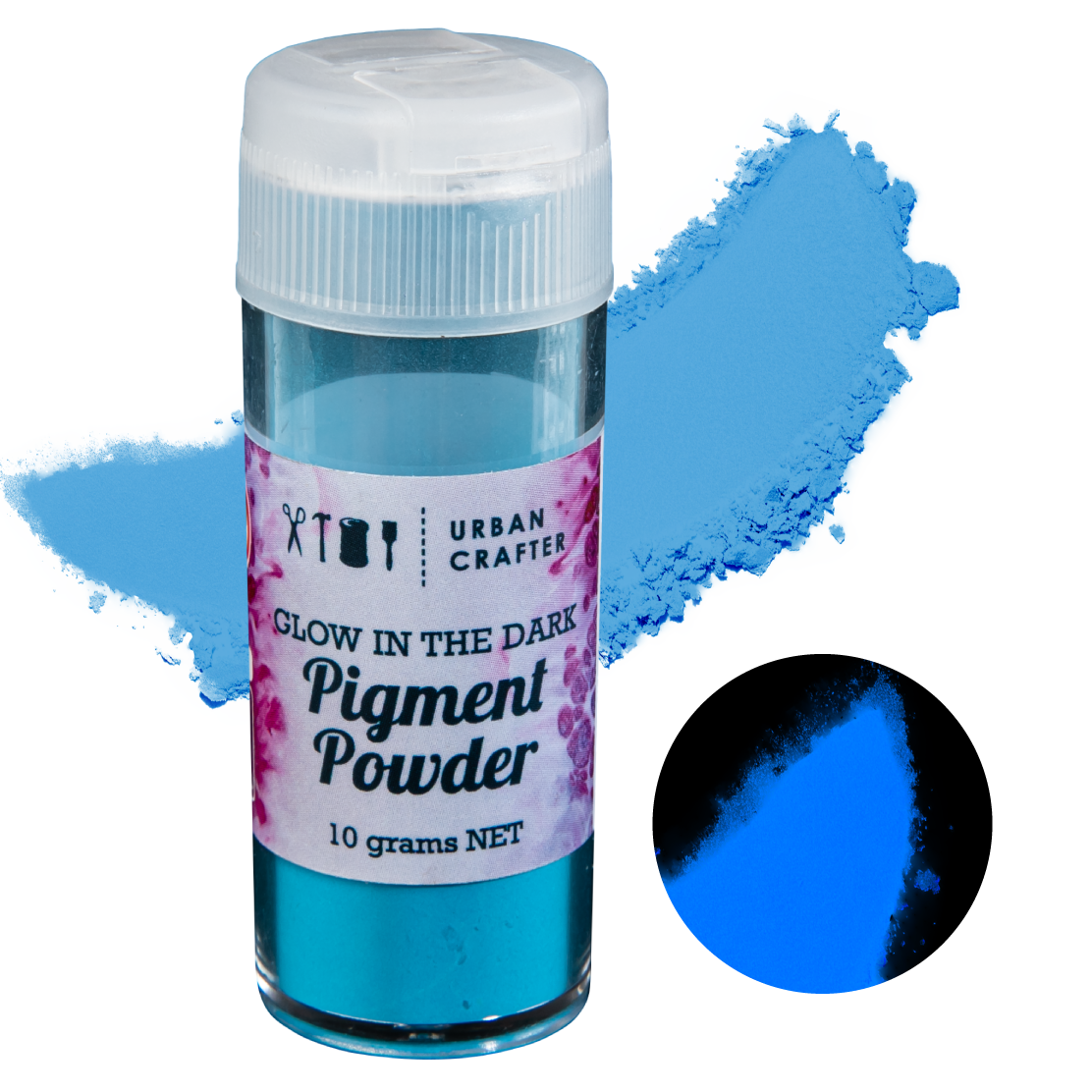 Steel Blue Urban Crafter Glow In The Dark Pigment-Blue 10g Resin Craft