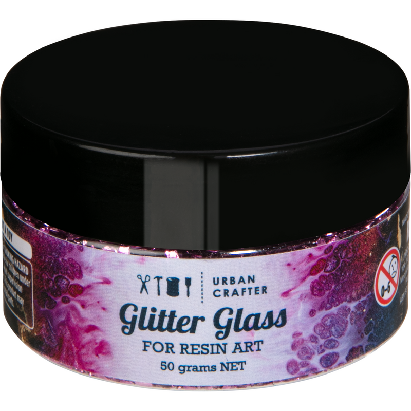 Gray Urban Crafter 001 Multi Colour Mix Glitter Glass-Dark Pink 50g Resin Craft