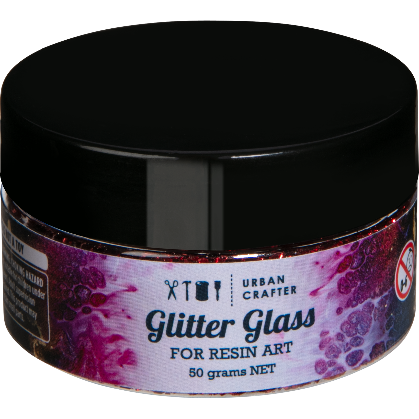Dark Gray Urban Crafter 001 Multi Colour Mix Glitter Glass-Red 50g Resin Craft