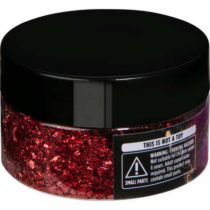 Black Urban Crafter 001 Multi Colour Mix Glitter Glass-Red 50g Resin Craft
