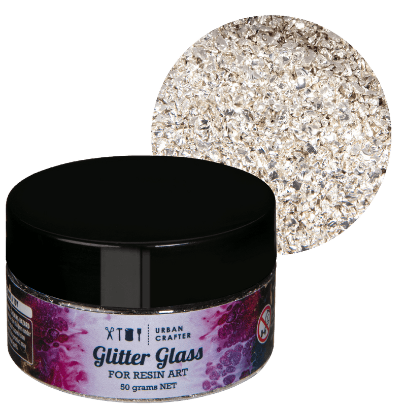 Light Gray Urban Crafter 001 Multi Colour Mix Glitter Glass-Silver 50g Resin Craft