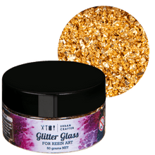 Black Urban Crafter 001 Multi Colour Mix Glitter Glass-Gold 50g Resin Craft