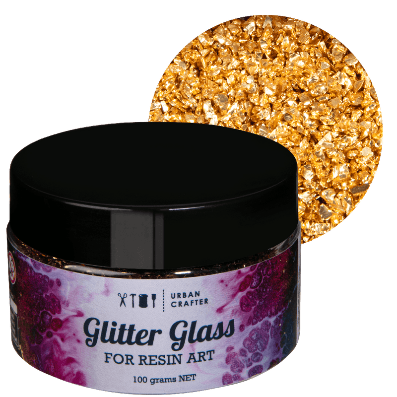 Dark Salmon Urban Crafter Crushed Broken Glass-Gold 100g Resin Craft