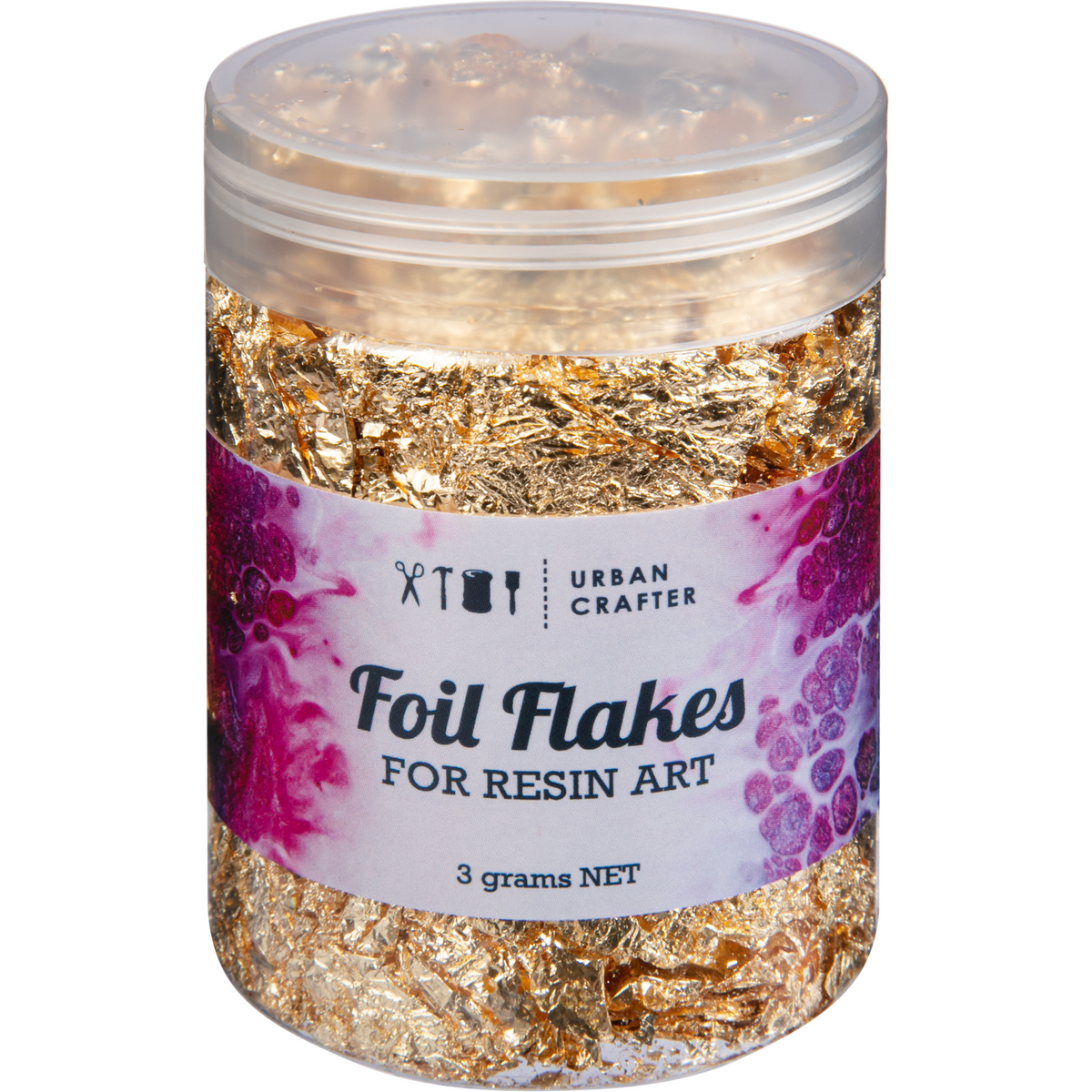 Gray Urban Crafter Foil Flakes-Gold 3g Resin Dyes, Pigments & Colours