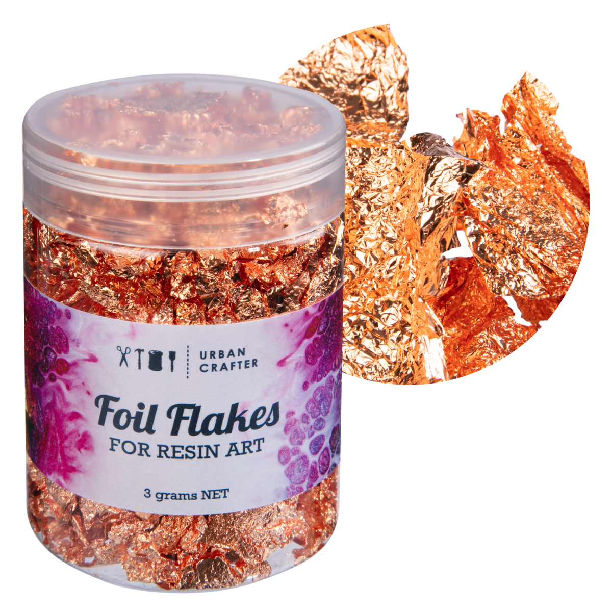 Gray Urban Crafter Foil Flakes-Copper 3g Resin Dyes, Pigments & Colours