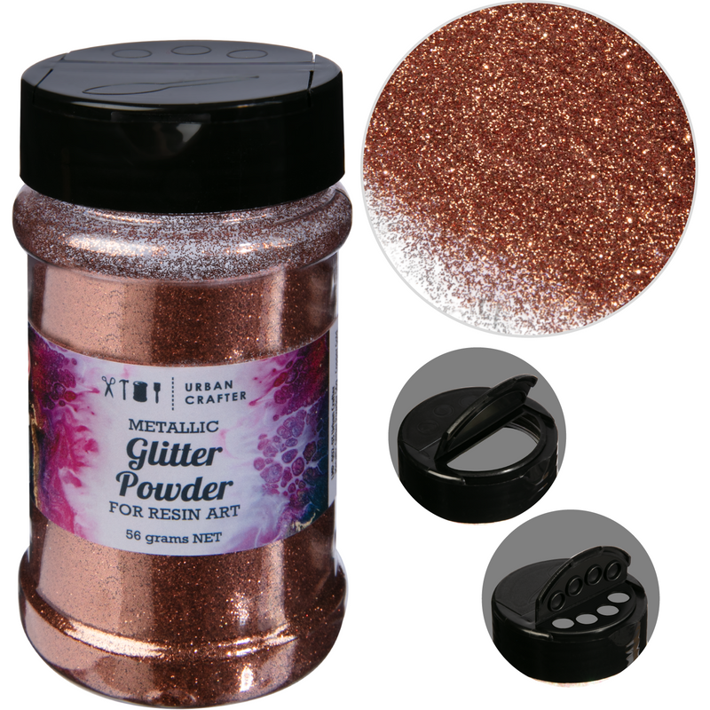 Dim Gray Urban Crafter Metallic Glitter Powder-Copper Gold 56g Resin Craft
