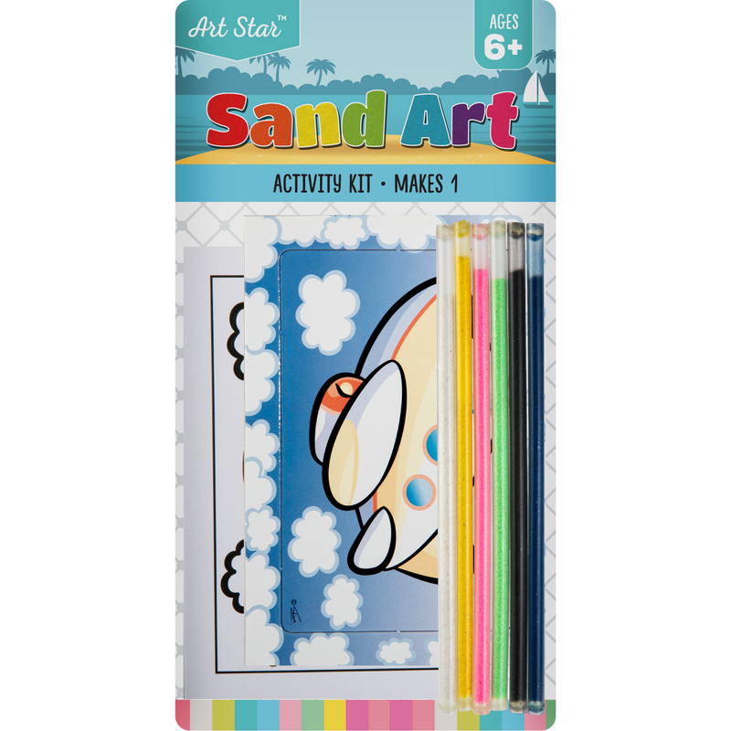 Light Gray Art Star Sand Art Kit-Plane Kids Activities