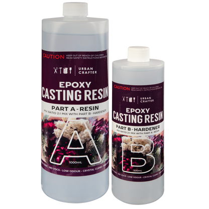 Black Urban Crafter Casting Resin for Moulds Kit 2:1, 1.5Lt (1Lt + 500ml) Resin