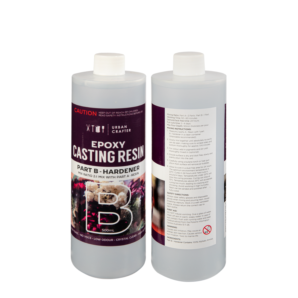 Light Gray Urban Crafter Casting Resin for Moulds Kit 2:1, 1.5Lt (1Lt + 500ml) Resin