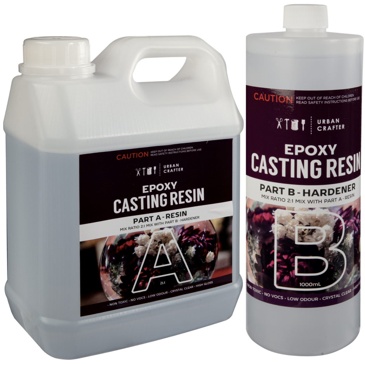 Dark Gray Urban Crafter Casting Resin for Moulds Kit 2:1, 3Lt (2Lt + 1Lt) Resin