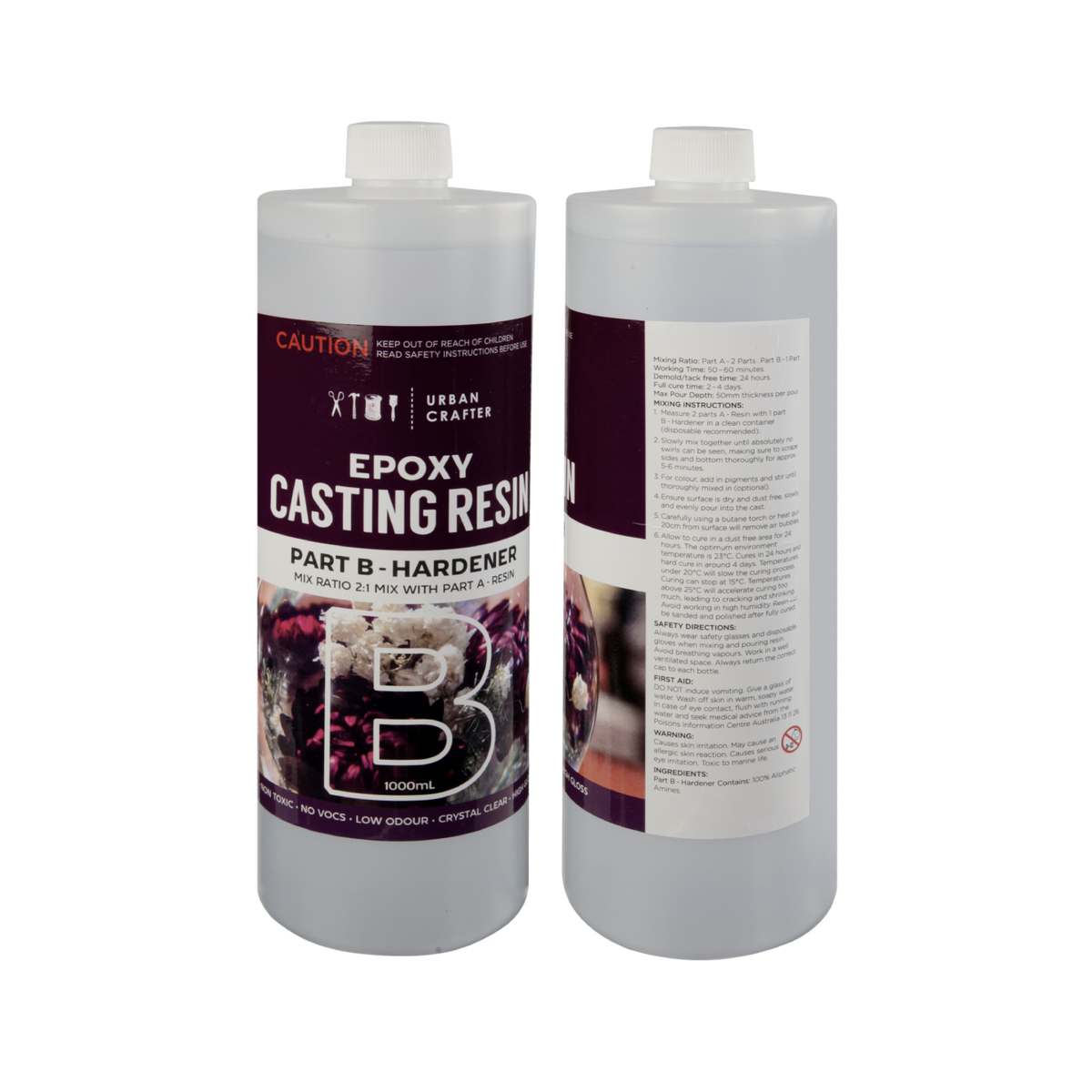 Gray Urban Crafter Casting Resin for Moulds Kit 2:1, 3Lt (2Lt + 1Lt) Resin