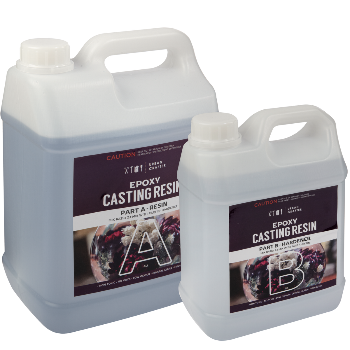 Gray Urban Crafter Casting Resin for Moulds Kit 2:1, 6Lt (4Lt + 2Lt) Resin