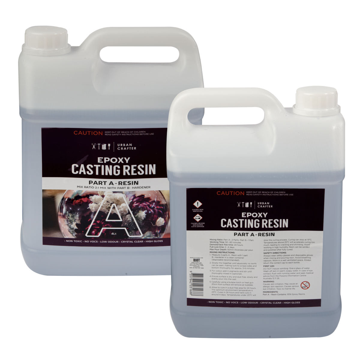 Gray Urban Crafter Casting Resin for Moulds Kit 2:1, 6Lt (4Lt + 2Lt) Resin