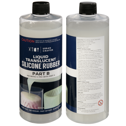 Gray Urban Crafter Translucent Liquid Silicone Rubber 1L Kit (500ml + 500ml) Resin