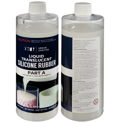 Gray Urban Crafter Translucent Liquid Silicone Rubber 1L Kit (500ml + 500ml) Resin