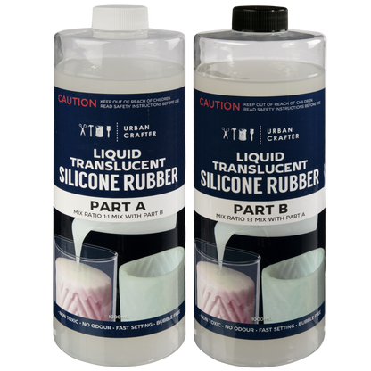 Gray Urban Crafter Translucent Liquid Silicone Rubber 2L Kit (1L + 1L) Resin