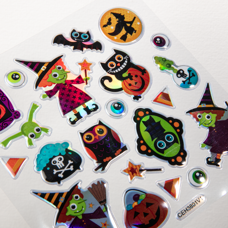 Dark Slate Gray Art Star Halloween Witches and Friends Sticker Pack 180 x 105mm Contains 40 Stickers Stickers