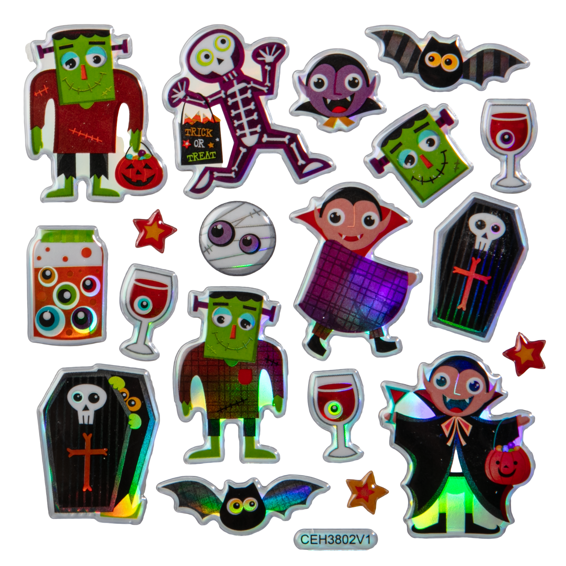 Dark Slate Gray Art Star Halloween Ghastly Good Times Sticker Pack 180 x 105mm Contains 36 Stickers Stickers