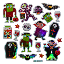 Dark Slate Gray Art Star Halloween Ghastly Good Times Sticker Pack 180 x 105mm Contains 36 Stickers Stickers