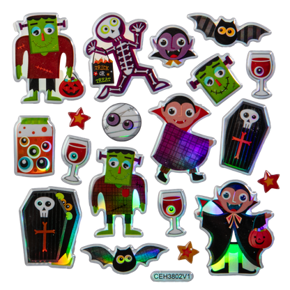 Dark Slate Gray Art Star Halloween Ghastly Good Times Sticker Pack 180 x 105mm Contains 36 Stickers Stickers