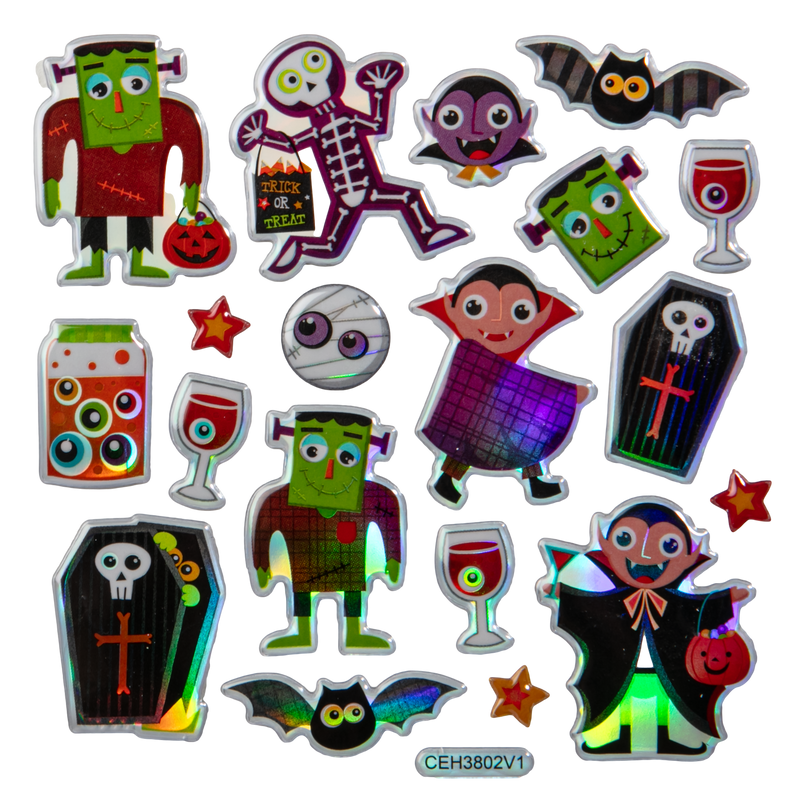 Dark Slate Gray Art Star Halloween Ghastly Good Times Sticker Pack 180 x 105mm Contains 36 Stickers Stickers