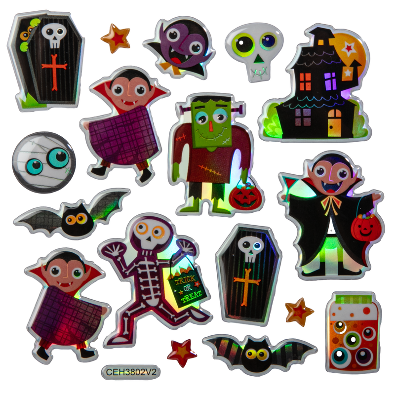 Dark Slate Gray Art Star Halloween Ghastly Good Times Sticker Pack 180 x 105mm Contains 36 Stickers Stickers