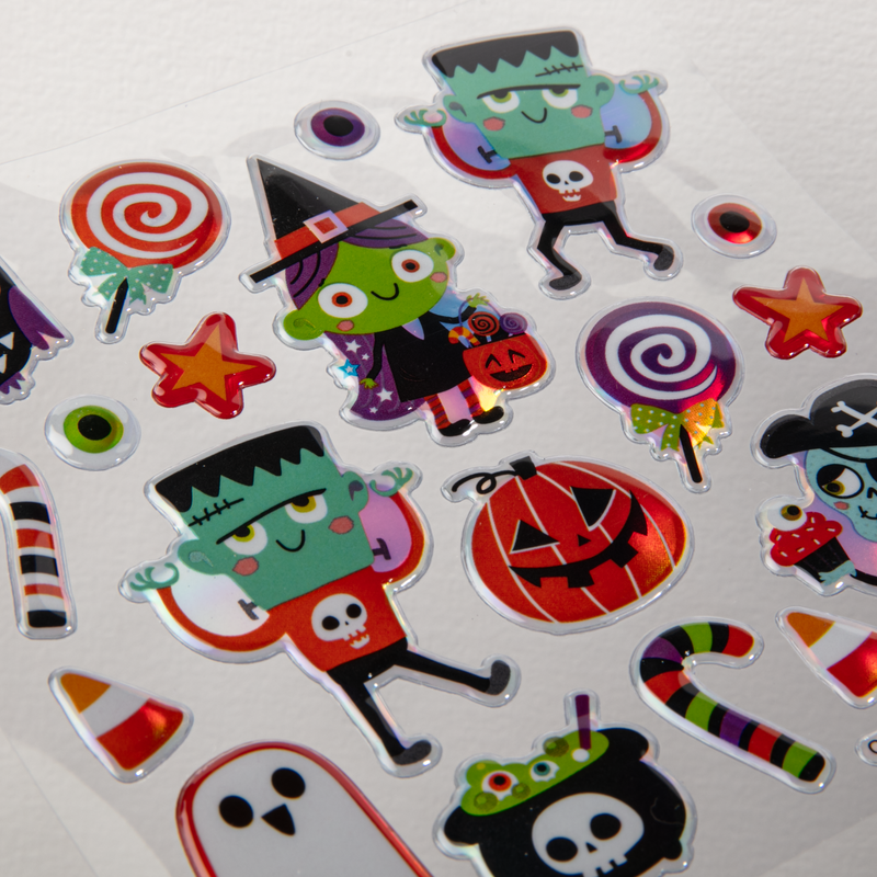 Gray Art Star Halloween Trick or Treat Fun Sticker Pack 180 x 105mm Contains 37 Stickers Stickers