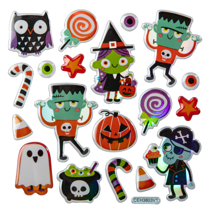 Gray Art Star Halloween Trick or Treat Fun Sticker Pack 180 x 105mm Contains 37 Stickers Stickers