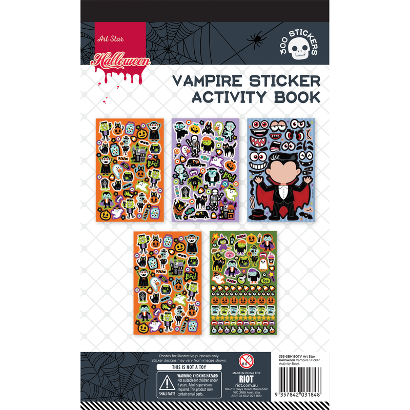 Tan Art Star Halloween Vampire Sticker Activity Book 242 x 147mm Stickers